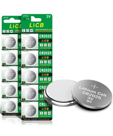 LiCB CR2025 3V Lithium Battery(10-Pack)
