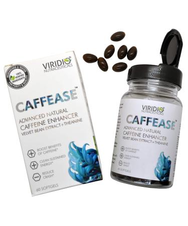 VIRIDIO CAFFEASE- Advanced Natural Caffeine Enhancer -Velvet Bean Extract+Theanine- Boost Caffeine Benefits, Clean Sustained Energy & Reduce Crash- 60 Softgel Capsules