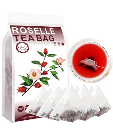100% Natural Roselle Tea Bag 150g/5.29oz (3g*50bags) / Fleurs de Roselle s ch es fleurs comestibles hibiscus - fleurs pures Roselle bourgeons herbac - non - OGM - ar me naturel