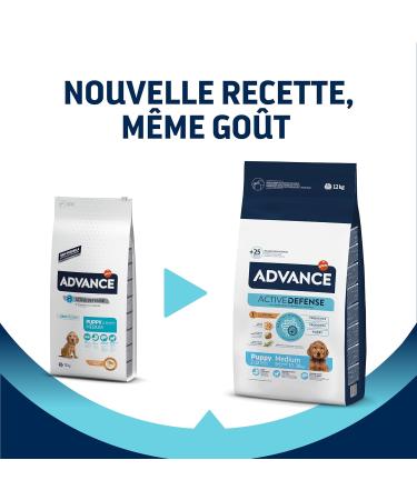 Advance Medium Puppy - Dog Food for Puppy Dogs (2 to 15 months) of Medium Breed with Chicken - 12kg - Buy Online on GoSupps.com