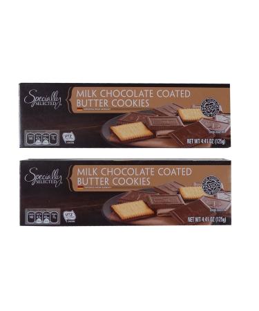 Milk Chocolate Covered Butter Cookies - 4.4-Ounce Boxes (Pack of 2)