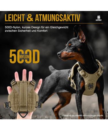 Oneigris Dog Harness & Leash Set | Mini Trooper Puppy Dishes with Control Handle | Extra Small & Small Medium Dogs | Brown - Buy Online on GoSupps.com