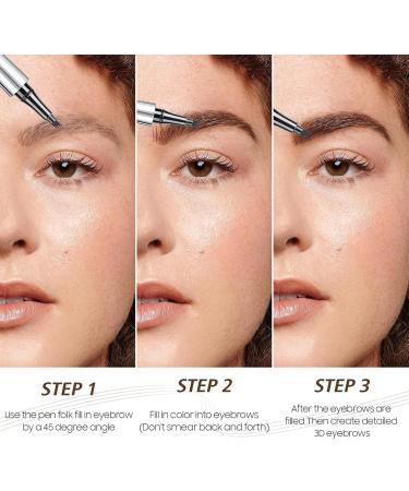 Blapee Eyebrow Pencil Blapee Waterproof Makeup Eyebrow Pen Blapee Eyebrow Microblading Pen Micro 4 Point Brow Pen (01#-2pcs) - Buy Online on GoSupps.com