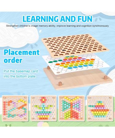 Qooloo Wooden Clip Board Game - Montessori Toys for Kids 3-5 | Color Sorting & Stacking Puzzle - Buy Online on GoSupps.com