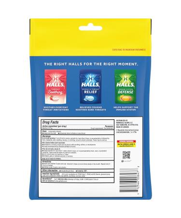 Halls Throat Soothing Blueberry Cough Drops Economy Pack 80 Drops - Buy Online on GoSupps.com