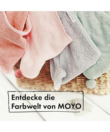 Moyo Hooded Towel for Toddlers & Babies - White-Ros 75x75cm | 100% Cotton Bathing Poncho | Washable Baby Bath Towel with Hood - Buy Online on GoSupps.com