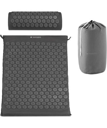 Buy Navaris 2-in-1 Acupressure Massage Set - Shakti Mat & Pillow - Gray - International Shipping Available - Buy Online on GoSupps.com