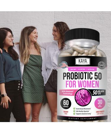 Kaya Naturals Probiotic 50 Billion CFU - Probiotics for Women Probiotics for Men and Adults Natural - Gut Health & Immune Support Supplement - Provides Digestive Support - 60 Vegetable Capsules 60 Count (Pack of 1) - Buy Online on GoSupps.com