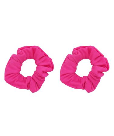Set of 2 Solid Scrunchies (Hot Pink)