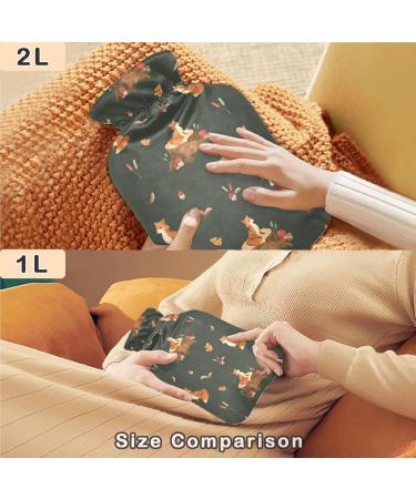 Naanle Autumn Fox Hot Water Bottle | 1L Transparent Warm Water Bottle for Pain Relief & Cold Therapy | Perfect Bed Hand & Feet Warmer - Buy Online on GoSupps.com