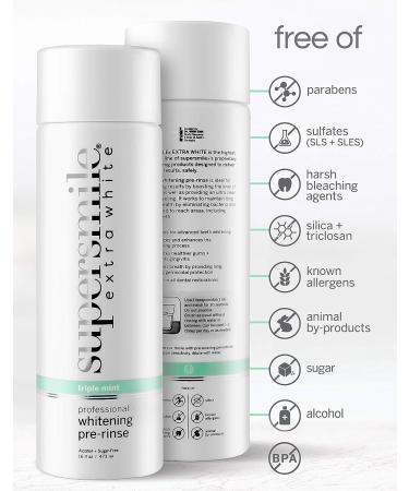 Supersmile Extra Whitening Pre-Rinse 16 Fl. Oz - Clinically Formulated Dental Mouthwash - Buy Online on GoSupps.com