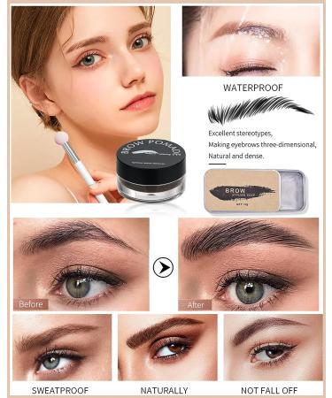 Eyebrow Stamp and Stencil Kit - 16in1 Waterproof Brow Cream Gel Set, Pomade Stamp Trio - Mother's Day Makeup Gift, Brown - Buy Online on GoSupps.com