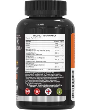 T5 Hardcore Fat Burners | Men & Women | L-Tyrosine, Chromium, Vitamin B6 & Botanical Extracts | 180 Vegetarian Capsules | UK Made - Buy Online on GoSupps.com