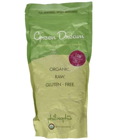 Philosophie Green Dream Organic Vegan Superfood Powder Blend, 16 oz. Low Carb, Caffeine-Free Energy Boost, Zero Fillers or Additives, USDA Certified 16 Ounce