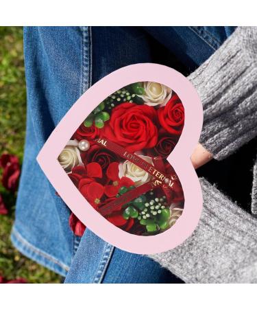 TOPBATHY Soap Decors Valentines Day in Box 1 Set of Shaped Soap Rose Box Soap Flowers Box with Greeting Cards Floral Scented Bath Soap for Women Girls Red - Buy Online on GoSupps.com