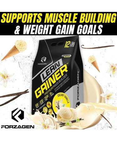 Forzagen Lean Gainer Premium Mass Builder | Mass Gainer Protein Powder for Men & Women (12 Lbs Creamy Vanilla) Vanilla 12 Pound (Pack of 1) - Buy Online on GoSupps.com
