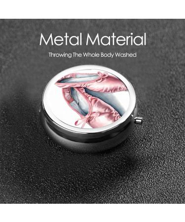 Ballet Dancer Round Pill Box | 3 Compartment Portable Travel Medicine Organizer | Mini Decorative Pocket Purse for Vitamins & Tablets - Buy Online on GoSupps.com
