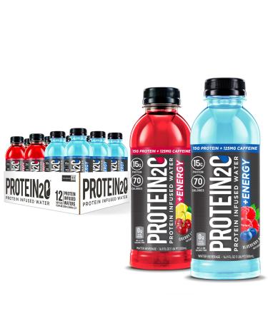 Protein2o 15g Whey Protein Infused Water Plus Energy, Variety Pack, 16.9 oz Bottle (12 Count)