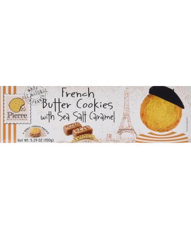 Pierre Biscuiterie French Butter Cookies with Sea Salt Caramel 5.29 oz, pack of 3 Brown