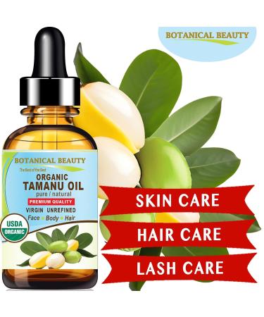 Botanical Beauty Organic TAMANU OIL 100% Pure Natural VIRGIN UNREFINED Cold-Pressed Carrier Oil 0.5 Fl oz 15 ml for Face Skin Body Hair Lip Nails. Rich in Vitamin E Vitamin C - Buy Online on GoSupps.com