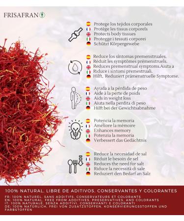 FRISAFRAN | Saffron Filaments 5g | Saffron in pistils | Saffron Yarn | Saffron | Organic Saffron | Organic Saffron | Saffron - Buy Online on GoSupps.com
