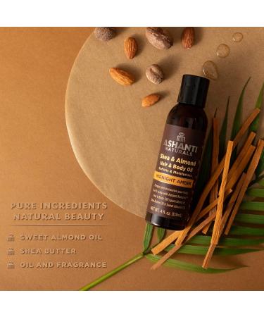 Pure Shea & Sweet Almond Oil - Moisturizing Body Oil for Hair & Skin | Midnight Amber Fragrance 4 oz - Buy Online on GoSupps.com