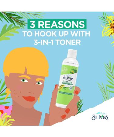St.Ives Solutions 3-in-1 Face Toner - Tea Tree Extract & Witch Hazel - 8.5 oz - Buy Online on GoSupps.com