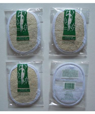 4 pcs/Set 3 x 4 Natural Loofah / Terry Face Complexion Pad Facial Sponge Brush - Shower Scrubber - Body Bath Spa for Men & Women (Pack of 4))