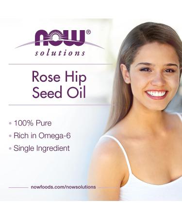 NOW Solutions Rose Hip Seed Oil 100% Pure 4oz - Nourishing Facial Care Vegan Formula with Child-Resistant Cap - Buy Online on GoSupps.com