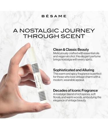 BESAME COSMETICS - Decades of Fragrance -1950 Womens Perfume Vintage Inspired Eau de Parfum in Retro Perfume Bottle Floral Powdery Scent with Vanilla and Gardenia - 9mL Vintage Atomizer - Buy Online on GoSupps.com