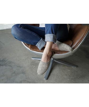 Womens Wool Slippers with Arch Support | Hypoallergenic & Non-Slip | Wide Fit Grey | Size 10-10.5 - Buy Online on GoSupps.com