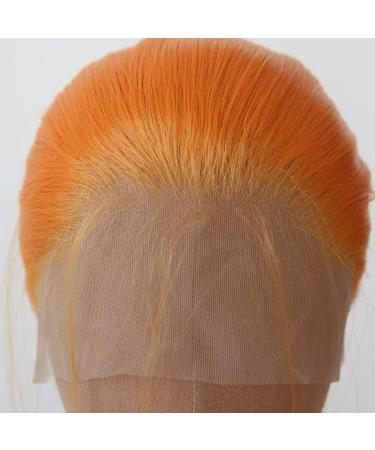 Orange Lace Front Wig - Long Straight Synthetic Hair for Black Women - Heat Resistant Fiber - Cosplay and Daily Wear - Buy Online on GoSupps.com
