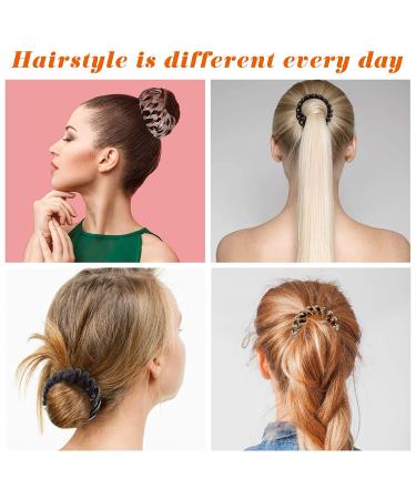 4-Piece Bird Nest Hair Clips Set | Expandable Ponytail Holder & Vintage Geometric Hairpin | Green Brown Color - Buy Online on GoSupps.com