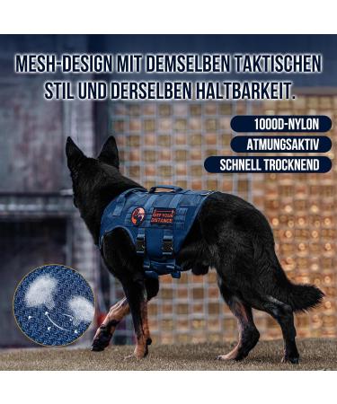 Oneigris No-Pull Dog Harness | Ultra Breathable Adjustable Vest for Large & Medium Dogs - Blue (M: Neck 40-58cm Breast 60-81cm) - 2 Handles for Easy Control - Buy Online on GoSupps.com