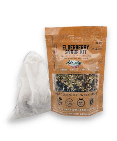 Elderwise Organic Elderberry Syrup Kit - Easy to Use DIY Elderberry Syrup Making Kit with Elderberries Rosehips Ginger Echinacea Cinnamon and Cloves Makes 32oz of Syrup Brewing Bag Included ORIGINAL BLEND - Buy Online on GoSupps.com