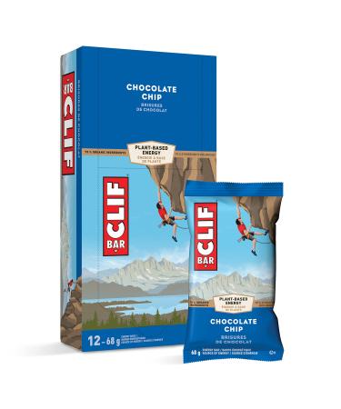 CLIF BAR - Energy Bars - Chocolate Chip - (68 Gram Protein Bars 12 Count) Packaging May Vary