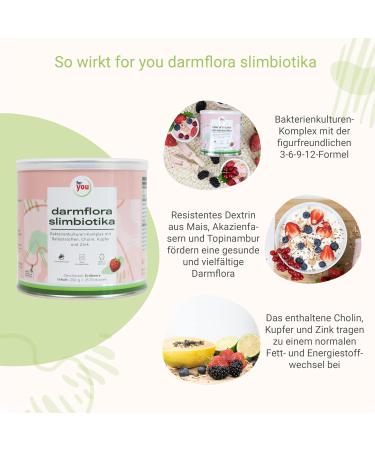 Darmflora Slimbiotics 250g | Probiotic Bacterial Culture with Lactobacilli & Bifidobacteria | Fiber Choline Copper & Zinc | Figure-Friendly 3-6-9-12 Formula | International Shipping Available - Buy Online on GoSupps.com