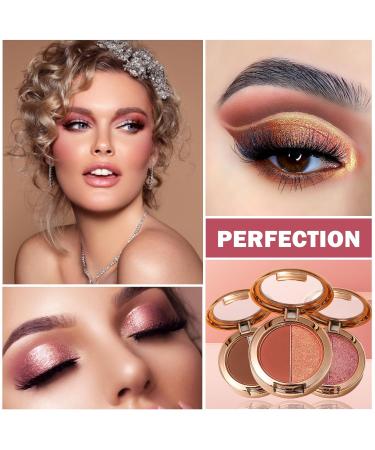 Double Color Eyeshadow Palette - High Pigment Matte & Glitter Eye Makeup - 02 Plum Red - Buy Online on GoSupps.com