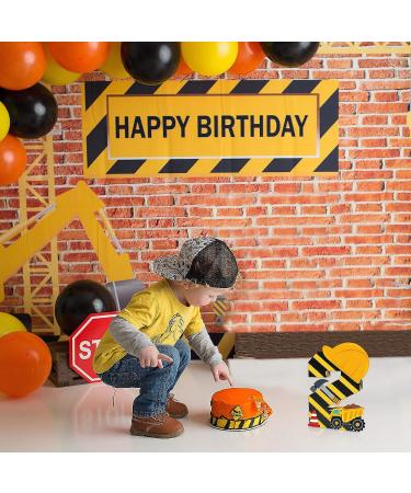 Construction 2nd Birthday Party Supplies - Paper Mache 2 Number Sign, Dump Truck Decor, Construction Hat Ornaments - Buy Online on GoSupps.com