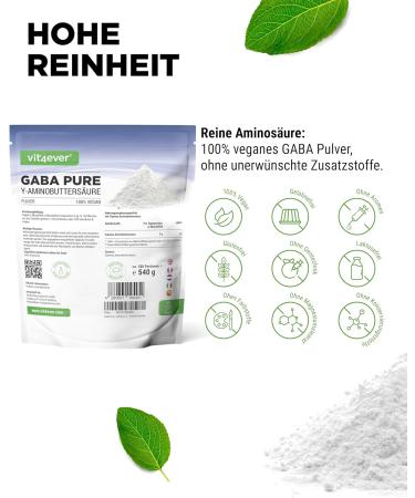 Gaba Pure 540g - 100% Pure Laboratory Tested Powder | Vegan Gamma-Aminobutyric Acid | 180 Servings | Premium Quality - Buy Online on GoSupps.com
