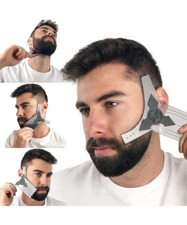 Beard Shaper & Beard Shaping Tool for Men, Beard Lineup Guide Template, Perfect for Styling and Edging, Includes Dual Action Beard Comb & Barber Pencil Liner