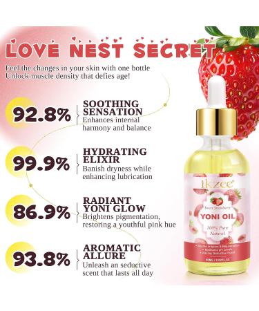 Yoni Oil for Women - Natural PH Balanced Feminine Moisturizer | Strawberry Essential Oil | 2 fl oz - Odor Removal & Body Hydration - Buy Online on GoSupps.com