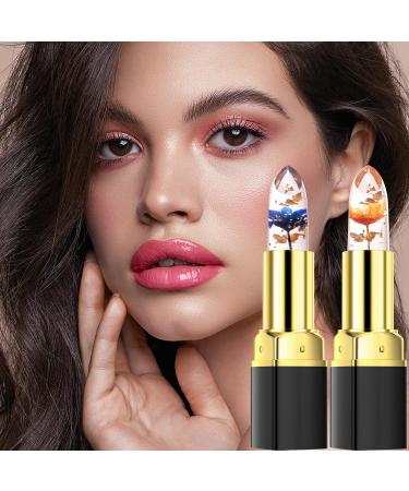 Buy Jeffbaubl YANQINA Flower Jelly Lipstick - Color Changing Long Lasting Moisturizing Lip Balm with Crystal Flower - Perfect Gift for Women & Girls - Buy Online on GoSupps.com