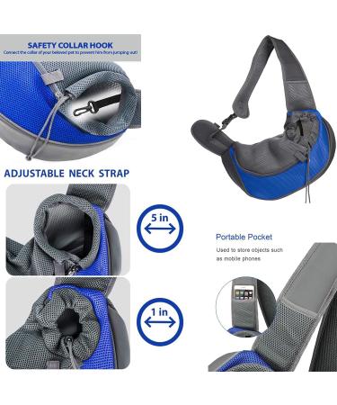 Small Dog Puppy Sling Carrier: Lightweight Hands-Free Pet Carry Bag - Adjustable Shoulder Sling with Pocket & Collar Hook - Black (Under 2kg) - Buy Online on GoSupps.com