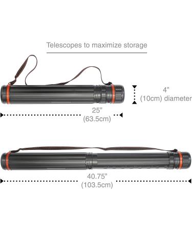 VViViD 25x4 Telescoping Black Plastic Tube | Poster Storage with Adjustable Strap - Buy Online on GoSupps.com