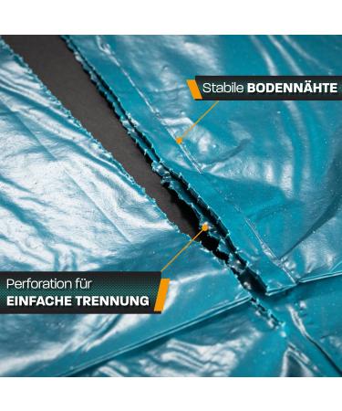 Hinrichs 240L Extra Strong Garbage Bags - 15 Rolls of Tearproof Recycling LDPE Waste Bags for Garden Household & Construction - 100x125 cm Blue Sacks - Buy Online on GoSupps.com