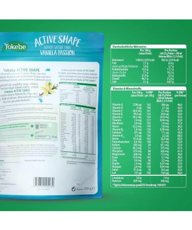 YOKEBE Active Shape Vanilla Passion - High Protein Meal Set for Weight Control | 250g (10 Portions) - Delicious Vanilla Flavor - Buy Online on GoSupps.com
