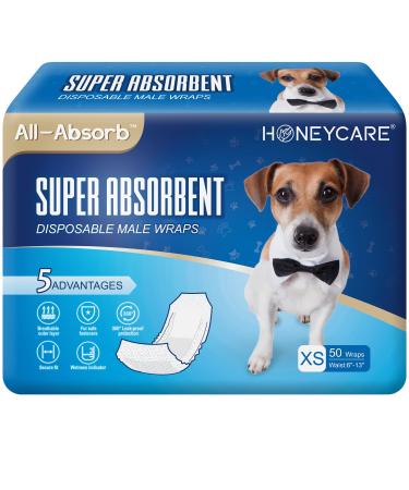 All-Absorb A27 Male Dog Wrap, 50 Count, Extra Small