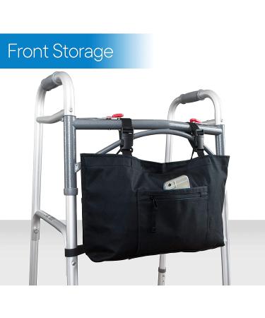 RMS Walker Bag with Soft Cooler - Water Resistant Tote with Thermal Compartment - Universal Fit for Walkers, Scooters, Rollator Walkers (Black) - Buy Online on GoSupps.com