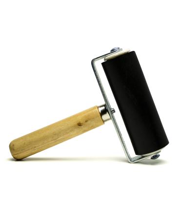 Bastex 4 inch Brayer Roller. Hard Rubber Applicator for Arts & Crafts, Ink, Printmaking, Block Stamping, Printing, Applying Glue, Wallpaper and More